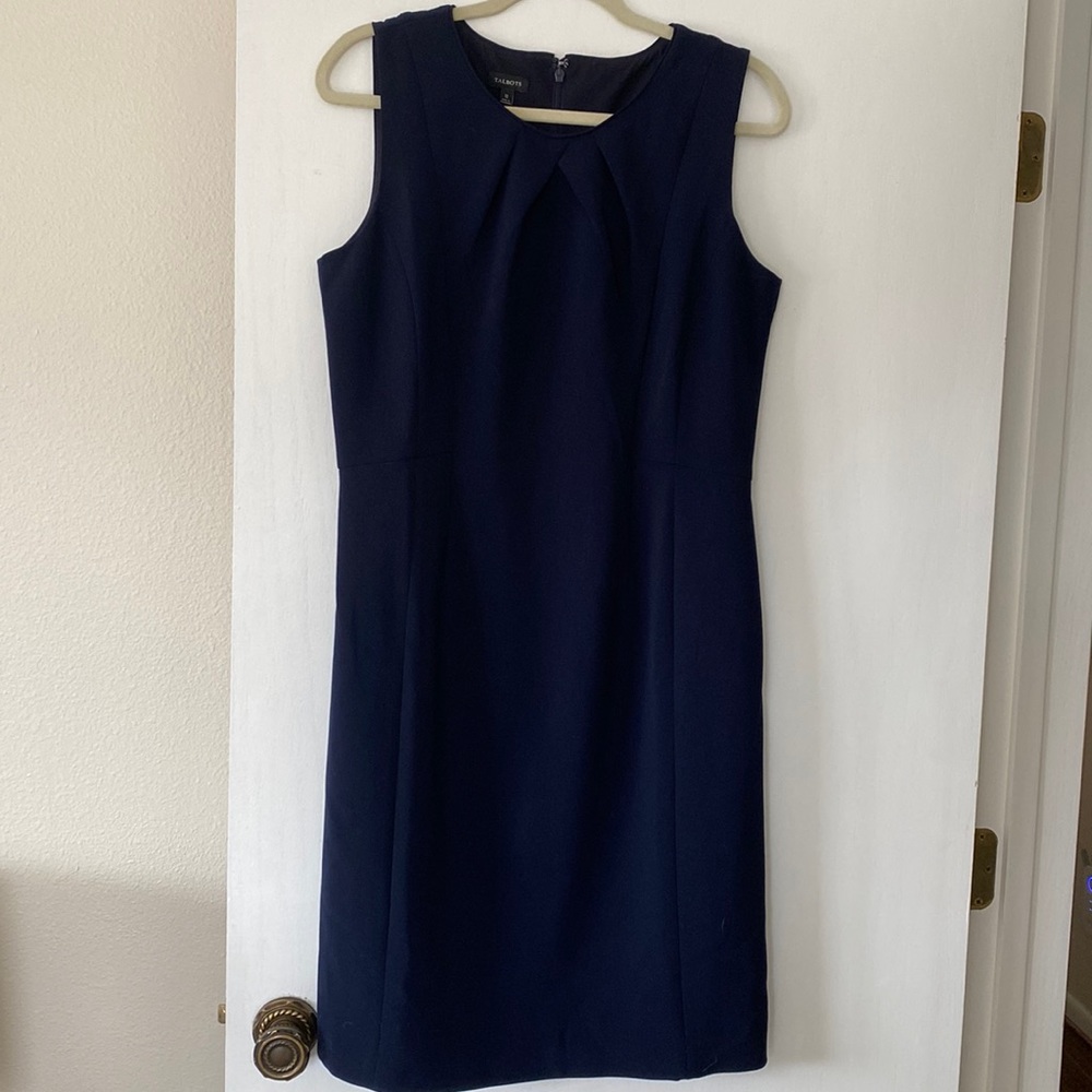 Talbots Sz 12 Dress Navy Blue